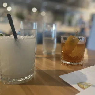 Coconut margarita &amp; old fashioned