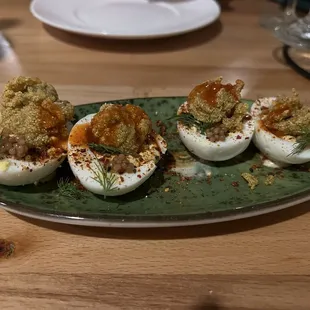 Fried Oysters Deviled Eggs