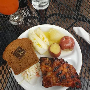 a plate of food on a table