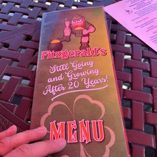 a menu for a restaurant
