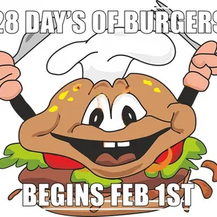 A new gourmet burger unveiled every day in February