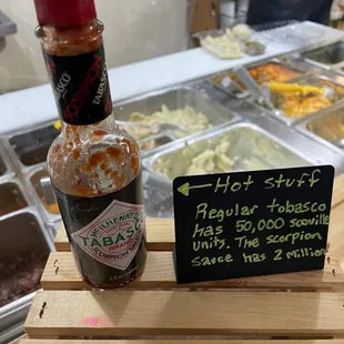 a bottle of hot sauce