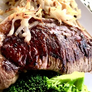 NY Strip with hashed browns