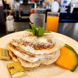 a stack of pancakes on a plate