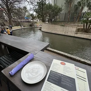 Bar seat overlooking the riverwalk