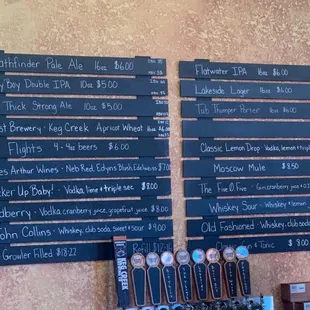 a wall of beer taps