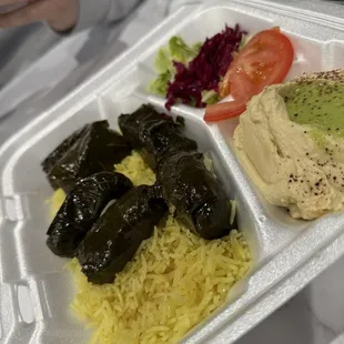 Stuff grape leaf platter