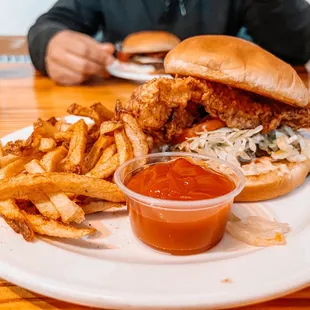 Breaded chicken sandwich