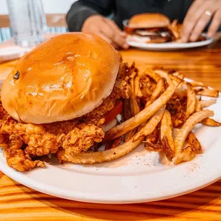 Breaded chicken sandwich