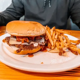 Blueberry bacon burger