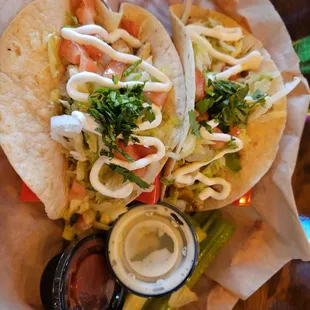 two tacos and a pickle