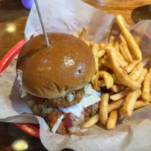 The Five Bucks stacked chicken sandwich