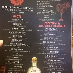 Awesome drink menu
