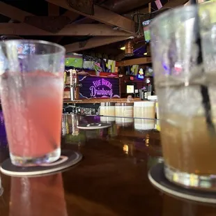 Strawberry Lemonade (left), Long Island Iced Tea right