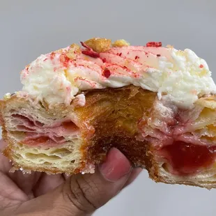 Inside the strawberry lemon shortcake