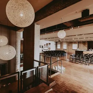 The event space with chairs set up for a special event at FIVE Event Center in Minneapolis, Minnesota.
