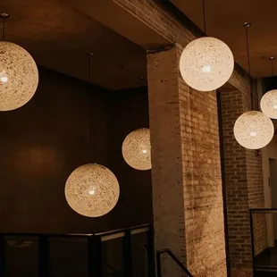 Light fixtures at Five Event Center in Minneapolis, Minnesota.