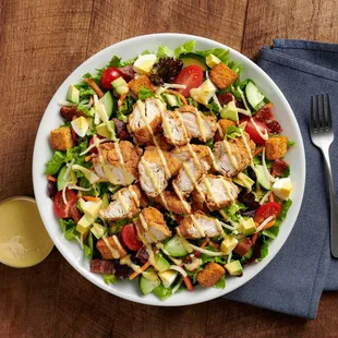 a bowl of chicken salad