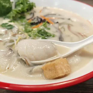Close up of the snakehead fish in the Signature Five-Grain Original Noodle Soup