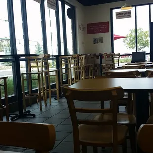 The seating area on a peaceful weekday