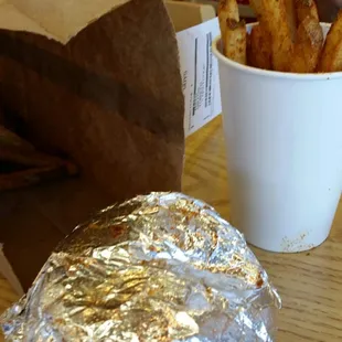 My small burger and large Cajun fries