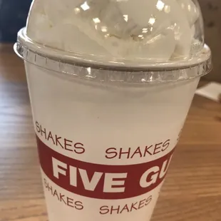 Hand-Spun Vanilla Milkshake with Peanut Butter and Bacon mix-in, lined up their with one of the best shakes I have ever had!