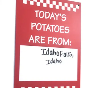 Idaho potatoes are the best!