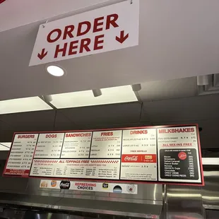 Inside....menu