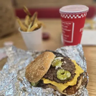 Double bacon cheeseburger.