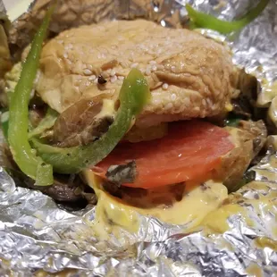 Everything on it! But my cheese is all over the foil lol