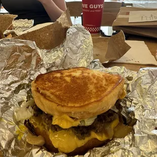 Grilled Cheese Sandwich with a patty