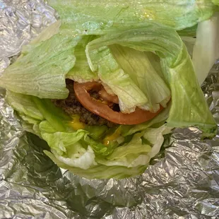 Lettuce wrapped Little Hamburger