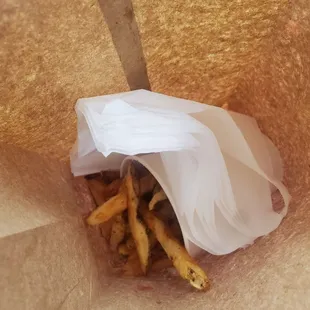 Ordered Med sized fries. Let them know that looks like a Little sized, given another bag of fries.  Does this look like it's worth over $5?