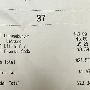 I tipped, so it came out to over this amount. Yikes.