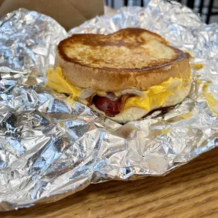 Grilled Cheese Sandwich with Bacon and Grilled Onions - Best Sandwich here!!!