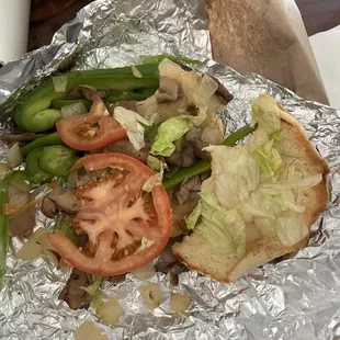 Very cold veggie sandwich.