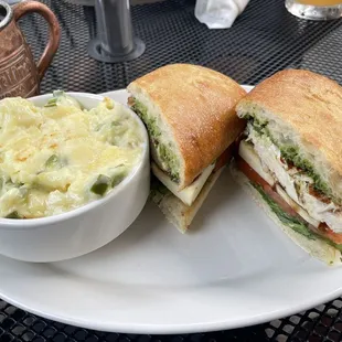 Caprese Sandwich, with grilled chicken.