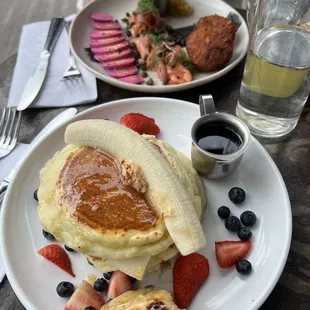Ricotta Pancakes and Norwegian salmon