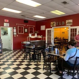 Salad bar and dining rooms.