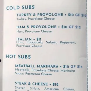 menu