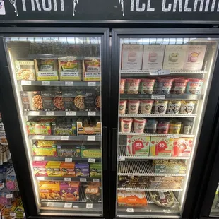 Frozen foods. Lots of vegetarian options.