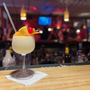 a cocktail on a bar