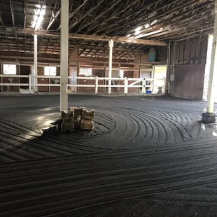 Indoor arena just drug.