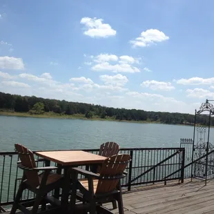 The deck outside the lodge
