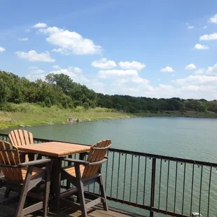 The deck outside the lodge