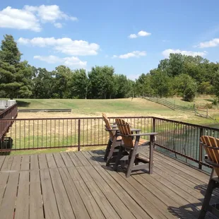 The deck outside the lodge