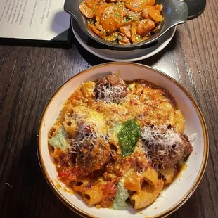 Vodka Rigatoni ; Truffle Carrots