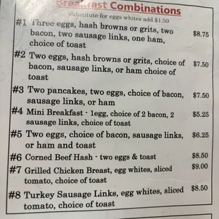 Breakfast combos