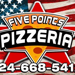 the logo for five points pizzeria