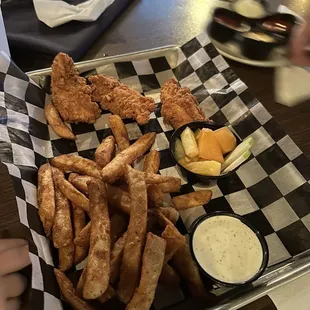 Kids meal, chicken tenders &amp; fries